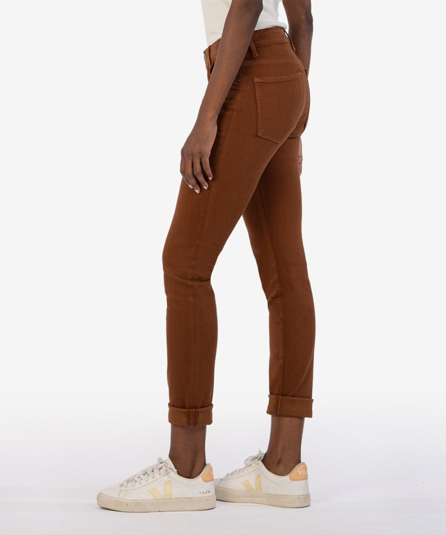 Denim Kut from the Kloth | Catherine Mid Rise Boyfriend, Exclusive Cognac