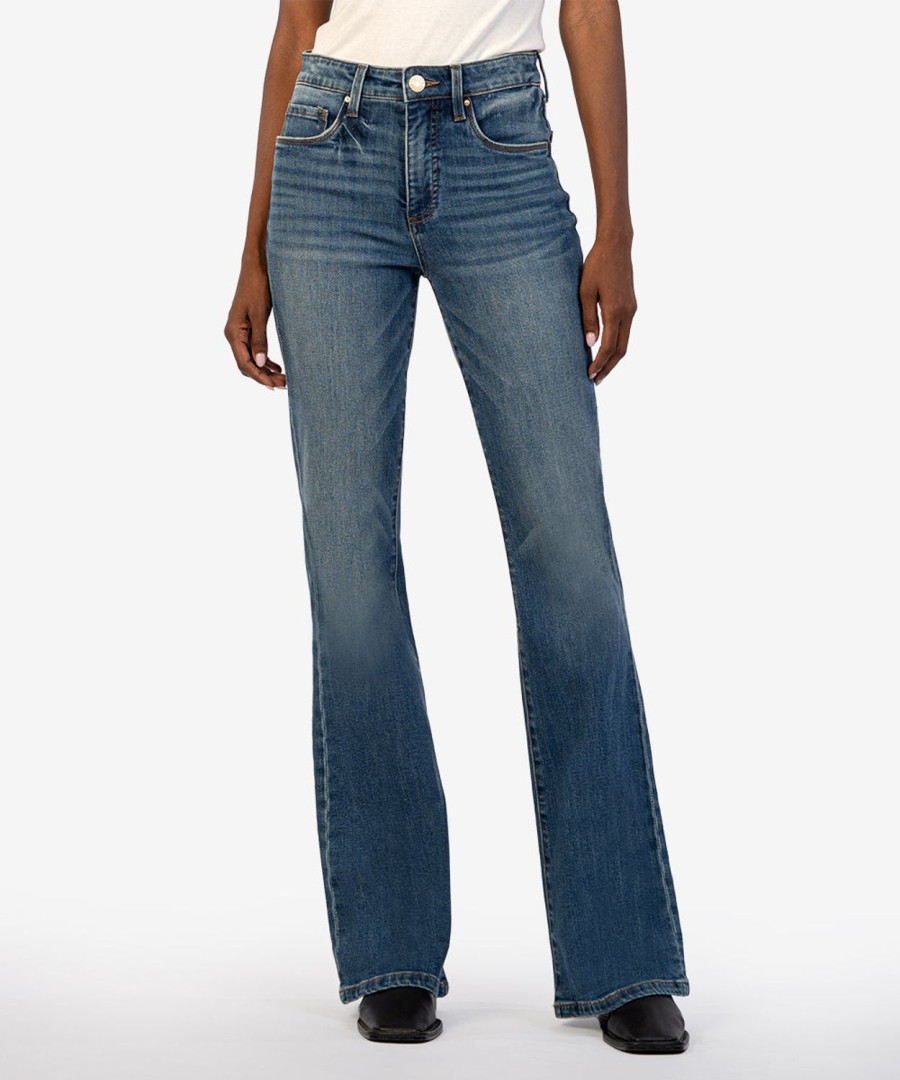 Denim Kut from the Kloth | Ana High Rise Fab Ab Super Flare Counselled W/Dk Stone Base Wash