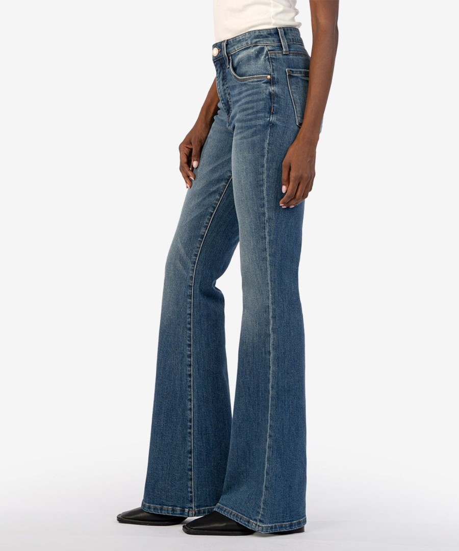 Denim Kut from the Kloth | Ana High Rise Fab Ab Super Flare Counselled W/Dk Stone Base Wash