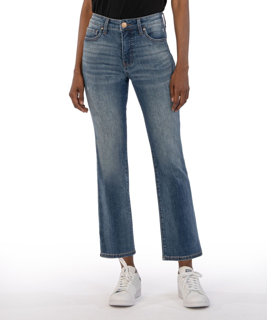 Denim Kut from the Kloth | Kelsey High Rise Fab Ab Ankle Flare Reassuring W/Medium Base Wash